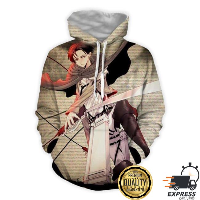 Fierce Levi Ackerman Sexy Sword Pose 3D Shirts Fierce Levi Ackerman Sexy Sword Pose 3D Shirts