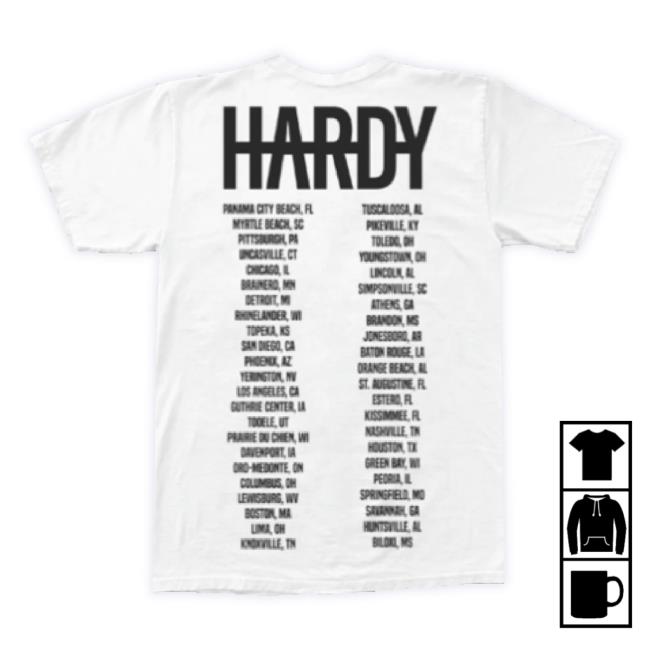 Official Hardy Merch Store White Photo Tour Shirt Hardyofficial Shop Official Hardy Merch Store White Photo Tour Shirt Hardyofficial Shop