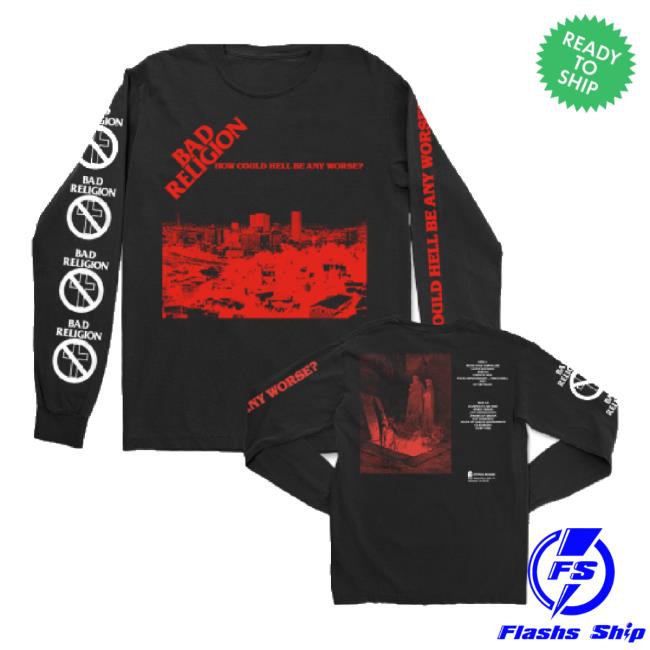 Original Bad Religion Merch Store How Could Hell Be Any Worse? Sweater (Black) Badreligion Shop Original Bad Religion Merch Store How Could Hell Be Any Worse? Sweater (Black) Badreligion Shop