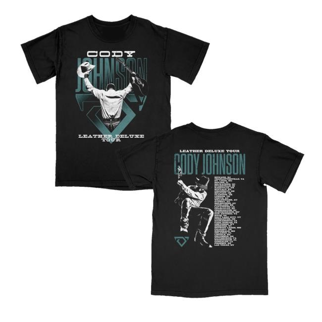 Cody Johnson Merch Leather Deluxe Photo Tour Tee Shirt - Vhumerch