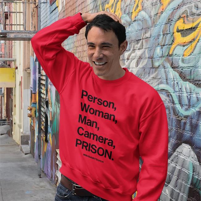 Person, Woman, Man, Camera, Prison Shirt White Meidastouch Merch