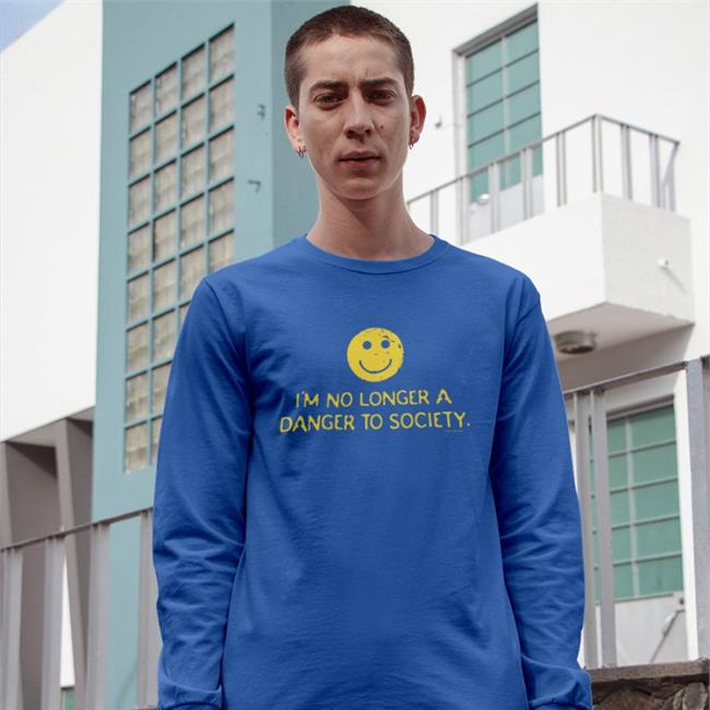 Smiley I'm No Longer A Danger To Society T Shirt Canaryyblue