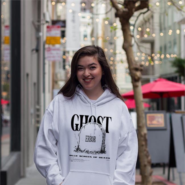 Ghostgaming Store Ghost Error Blue Screen Of Death Hoodie Jollztv