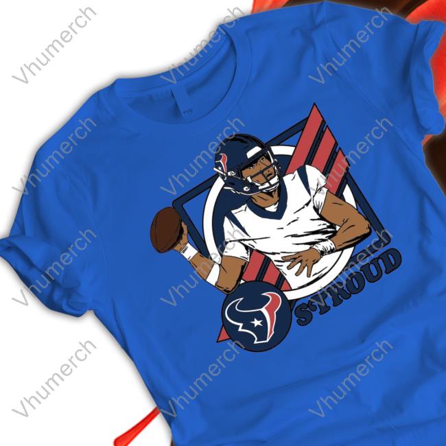 Houston Texans C.J. Stroud Homage Red 2023 Nfl Draft First Round Pick Caricature Tri-Blend T Shirt