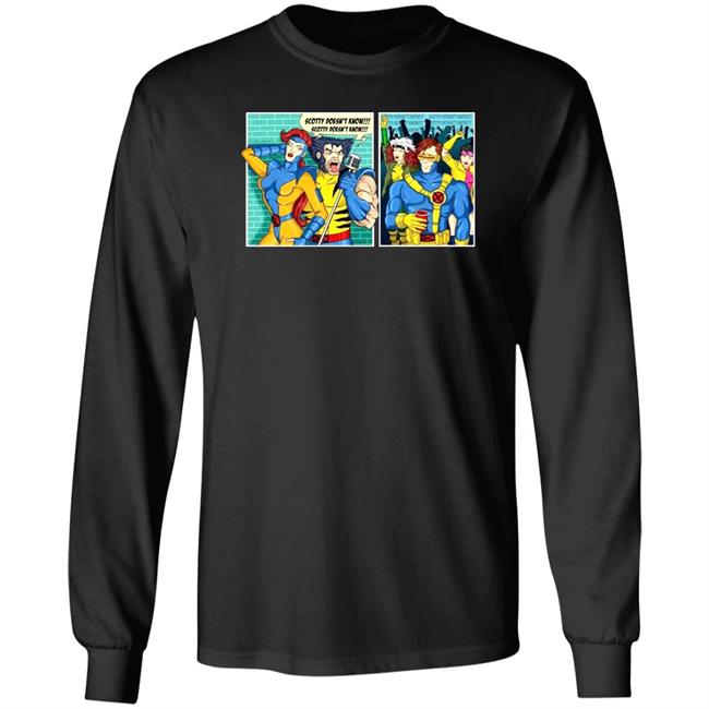 Jean Grey And Performance Scotty Doesn’t Know Shirt Hoodie Sweatshirt Jean Grey And Performance Scotty Doesn’t Know Shirt Hoodie Sweatshirt