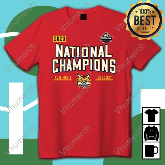 Quinnipiac Bobcats 2023 National Champions Shirts Blue 84 Graphite Quinnipiac Bobcats 2023 Ncaa Men's Ice Hockey National Champions T Shirt