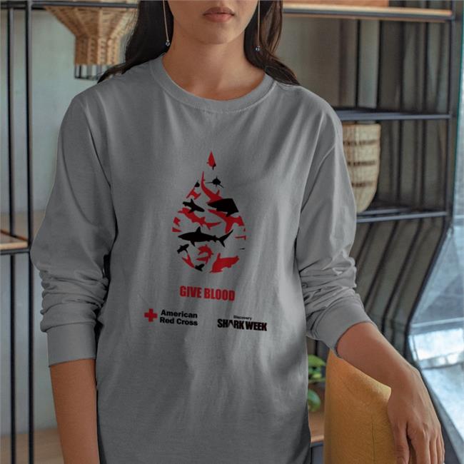 Give Blood American Red Cross Shark Week Shirts