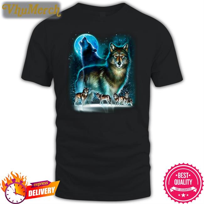 Wolf Pack Wolves Moon Decal Sweatshirt Goomygoober