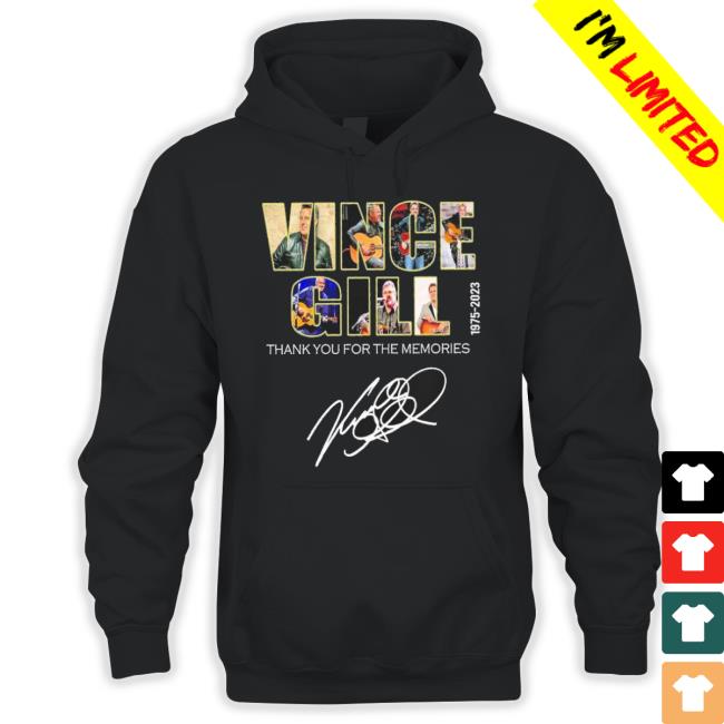 Official Vince Gill Thank You For The Memories 1975-2023 Signatures Shirt