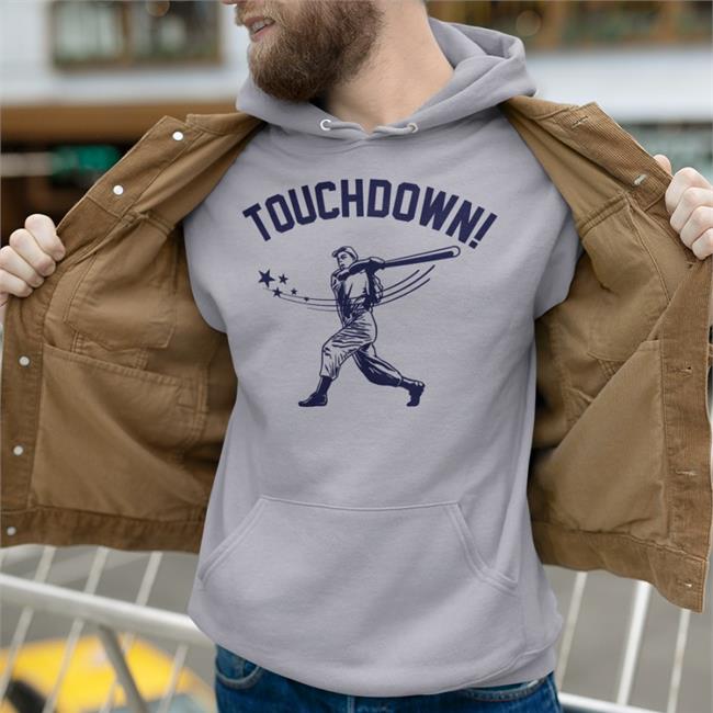 Donkeytees Store Touchdown Baseball Shirt Grey