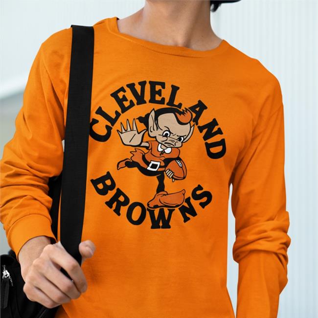 Cleveland Browns Brownie Stiff Arm Shirt Moreforyoucleveland Homage Merch Cleveland Browns Brownie Stiff Arm T Shirt