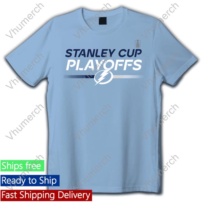 Tampa Bay Lightning Fanatics 2023 Playoffs Locker Room Tech Hoodie Tampa Bay Lightning 2023 Stanley Cup Playoffs Hooded Sweatshirt