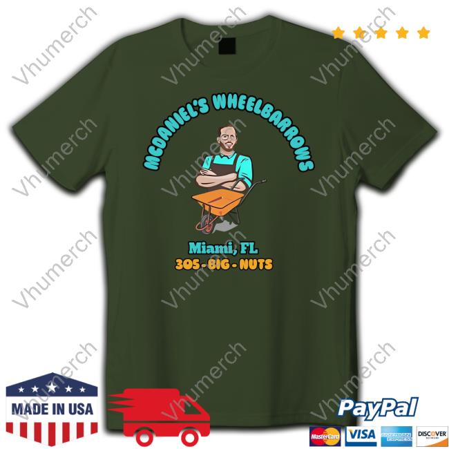 Mcdaniel's Wheelbarrows Miami, Fl 305-Big-Nuts Hoodie Vibz © Dolphreaky Wearing Mcdaniel's Wheelbarrows Miami, Fl 305-Big-Nuts Shirt Vibz ©