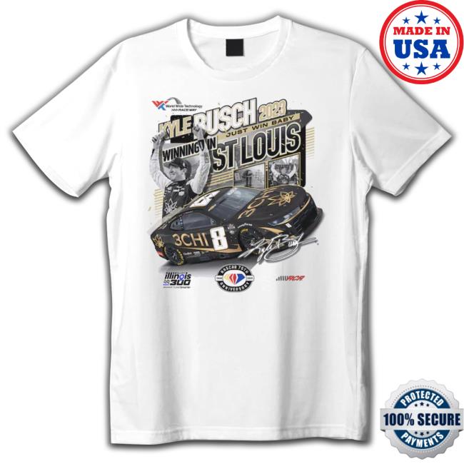 Official Kyle Busch Checkered Flag Sports 2023 Enjoy Illinois 300 Presented By Ticketsmarter Race Winner shirt