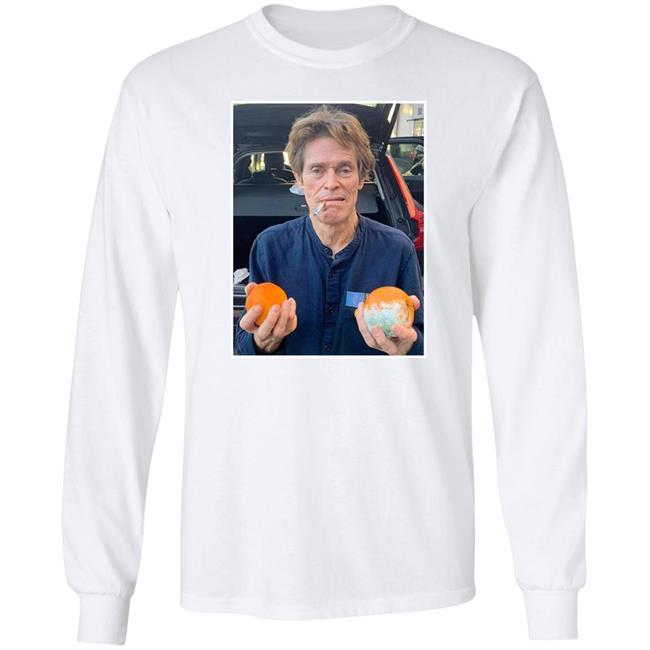 William Dafoe Smoking Cigarette With Two Oranges One Of Them Moldy Shirt William Dafoe Smoking Cigarette With Two Oranges One Of Them Moldy Shirt
