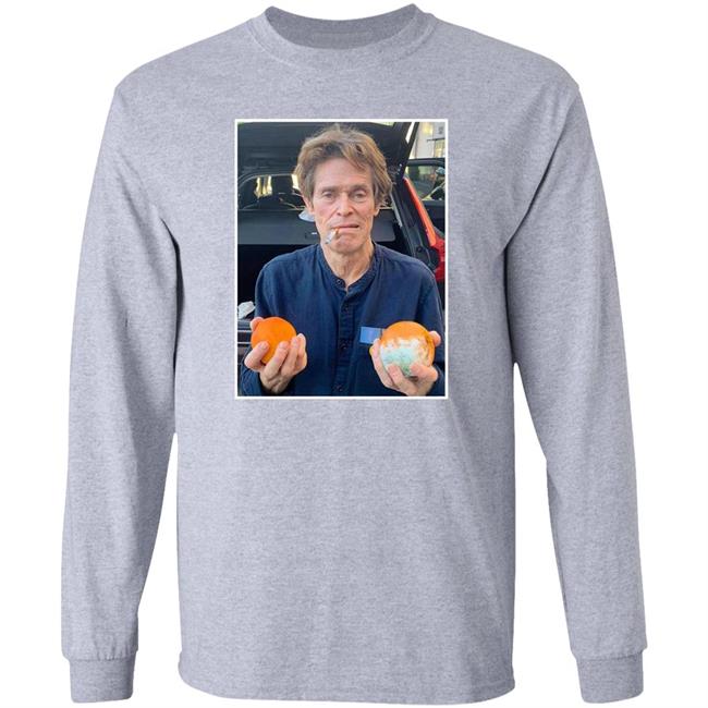 William Dafoe Smoking Cigarette With Two Oranges One Of Them Moldy Shirt William Dafoe Smoking Cigarette With Two Oranges One Of Them Moldy Shirt