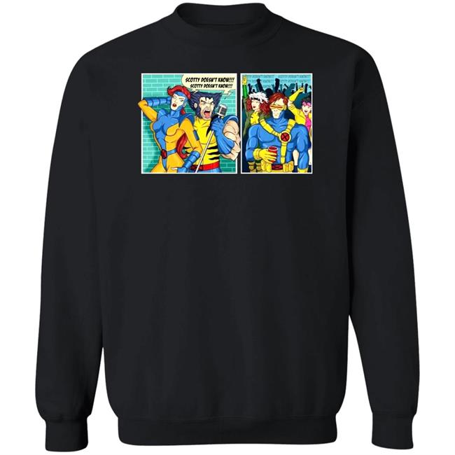 Jean Grey And Performance Scotty Doesn’t Know Shirt Hoodie Sweatshirt Jean Grey And Performance Scotty Doesn’t Know Shirt Hoodie Sweatshirt