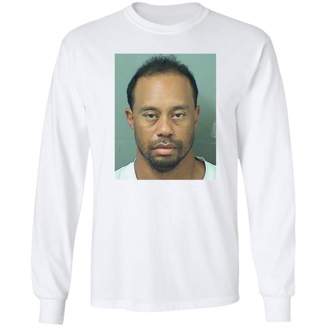 Fan Wearing Tiger Woods Mugshot Shirt Wegent Fan Wearing Tiger Woods Mugshot Shirt Wegent