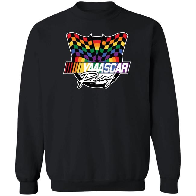 Nascar Pride Merch Yasscar Shirt Nascar Checkered Flag Black Yaaascar Shirt