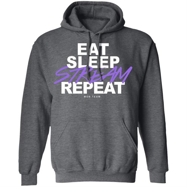 Eat,Sleep, Stream & Repeat Black Hoodie Eat,Sleep, Stream & Repeat Black Hoodie