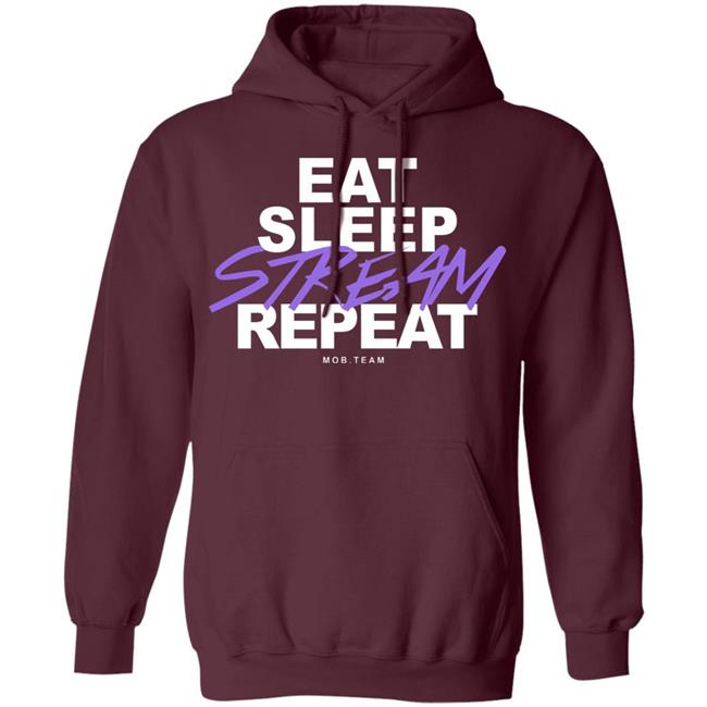 Eat,Sleep, Stream & Repeat Black Hoodie Eat,Sleep, Stream & Repeat Black Hoodie