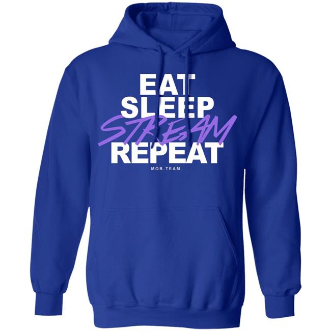 Eat,Sleep, Stream & Repeat Black Hoodie Eat,Sleep, Stream & Repeat Black Hoodie