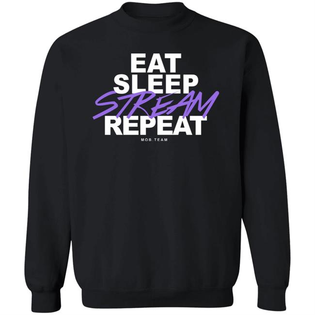 Eat,Sleep, Stream & Repeat Black Hoodie Eat,Sleep, Stream & Repeat Black Hoodie