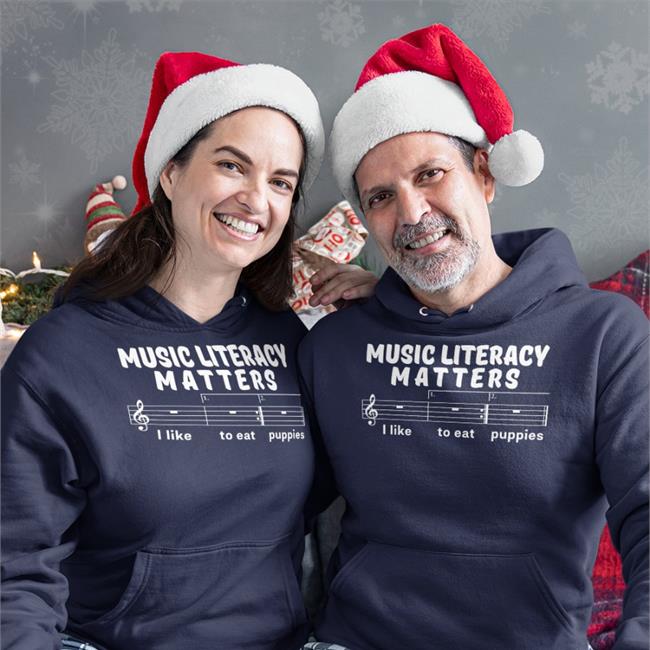 ThreatNotation Music Literacy Matters I Like To Eat Puppies Shirt Threatening Music Notation