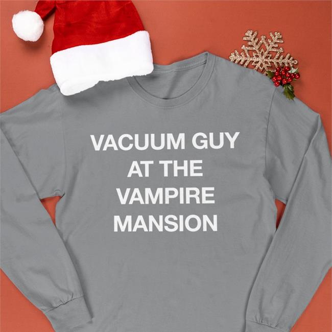 Bigwormer Vacuum Guy At The Vampire Mansion Funny T Shirt