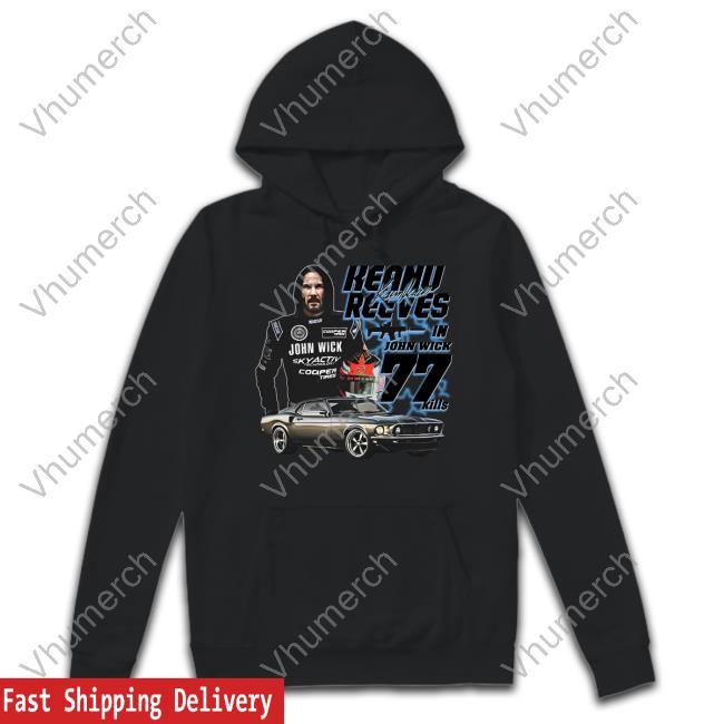 Thegoodshirts Keanu Reeves In John Wick 77 Kills Official Shirt