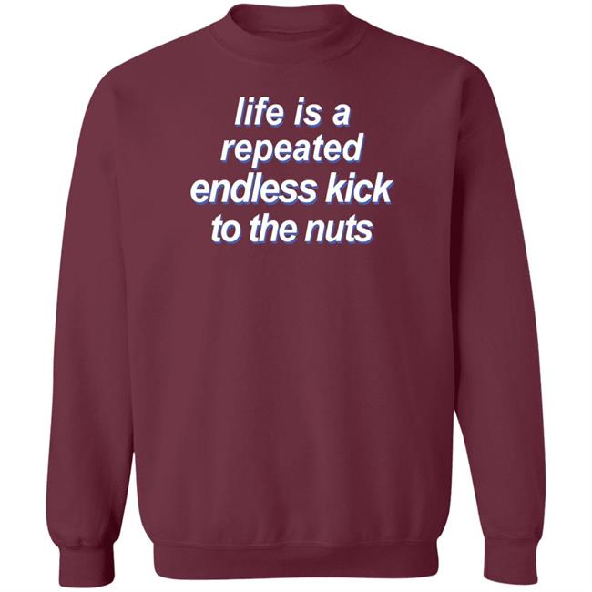 Shirts That Go Hard Life Is A Repeated Endless Kick To The Nuts Shirt