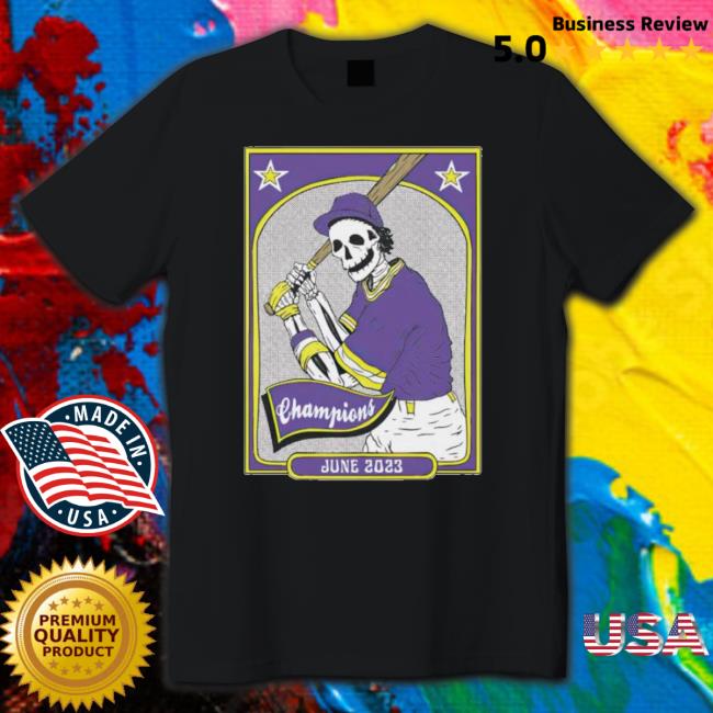 Official Lsu Tigers Skeleton Champions June 2023 Baseball Card Shirt
