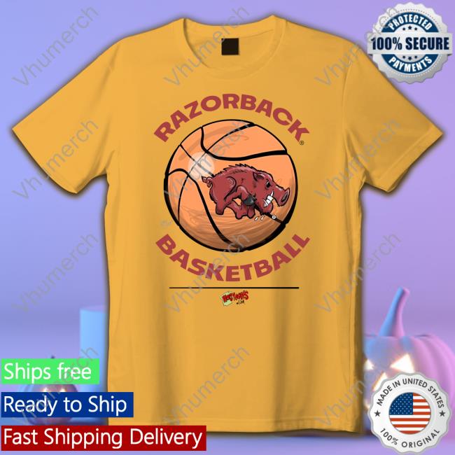 Razorback Basketball T Shirt Hogtoons Eric Musselman Wearing Razorback Basketball Hoodie