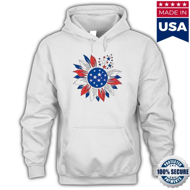Patriotic Sunflower Svg Happy 4Th Of July American Flag T-Shirt