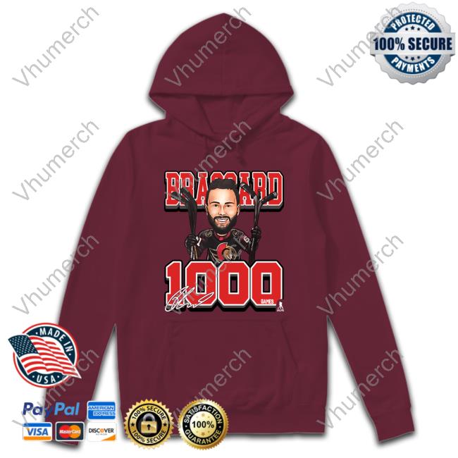 Derick Brassard 1000 Games Hoodie Sweatshirt Ottawa Senators Derick Brassard 1000 Games Tee