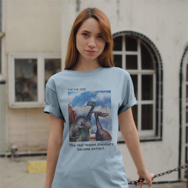 The Real Reason Dinosaurs Became Extinct Tee Shirt 1982 Dinosaur Smoking Shirt