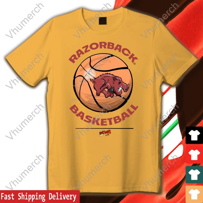 Razorback Basketball Long Sleeve Tee Hogtoons Eric Musselman Wearing Razorback Basketball Long Sleeve Tee