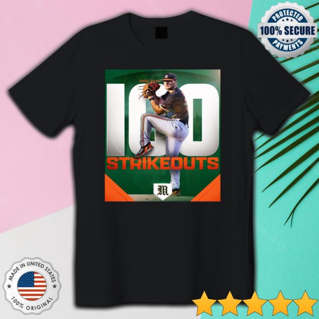 Gage Ziehl 100 Strikeouts With Miami Hurricanes Baseball Vintage Hoodie