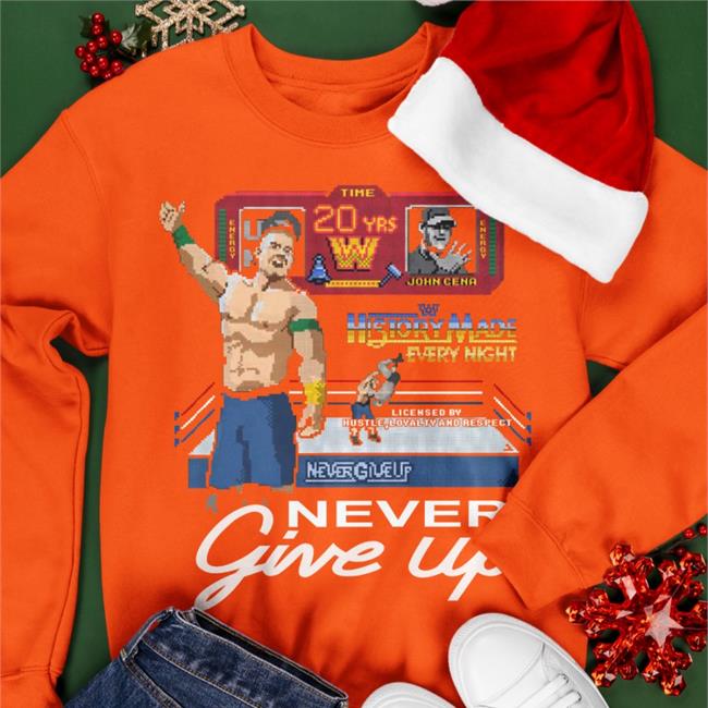 Wwe Shop John Cena 20 Years Never Give Up Authentic Tee Shirt