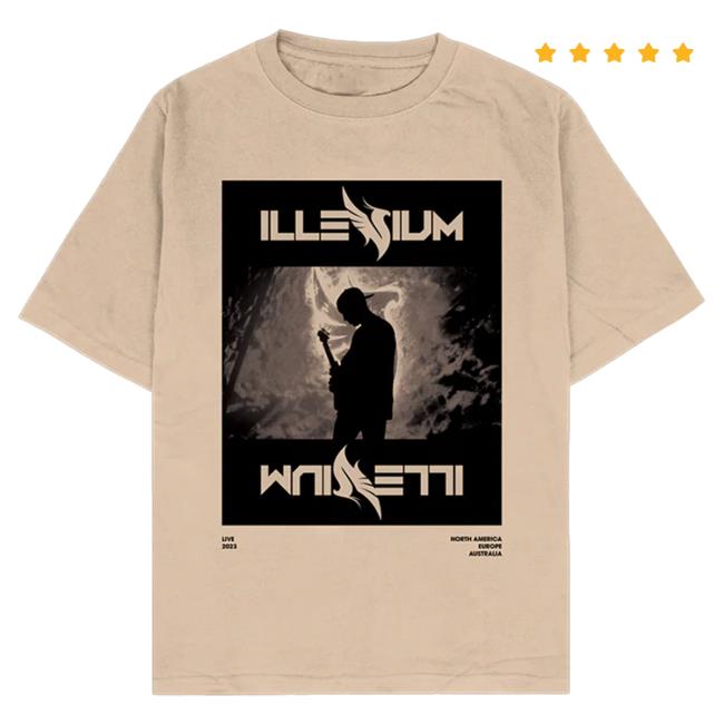 Official Illenium Merch Store Illenium Tan Stacked Tour T-Shirt Illenium Shop