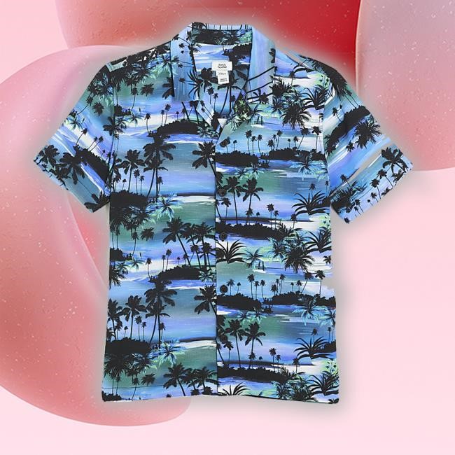 Boys Blue Palm Print T Shirts