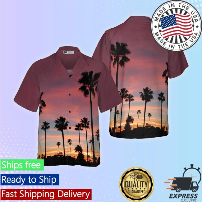 Sunset Venice Beach Men Hawaiian Tee Shirt