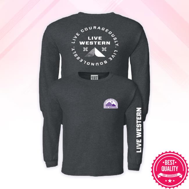 Official Wcu Merch Store Long Sleeve Tee (Dark Grey, Live Western, 3X, Trt) Wcu Shop