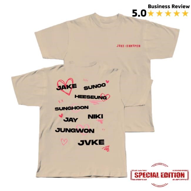 Official Jvke X Enhypen Names Sandstone Sweaters Its Jvke Shop Merch Store