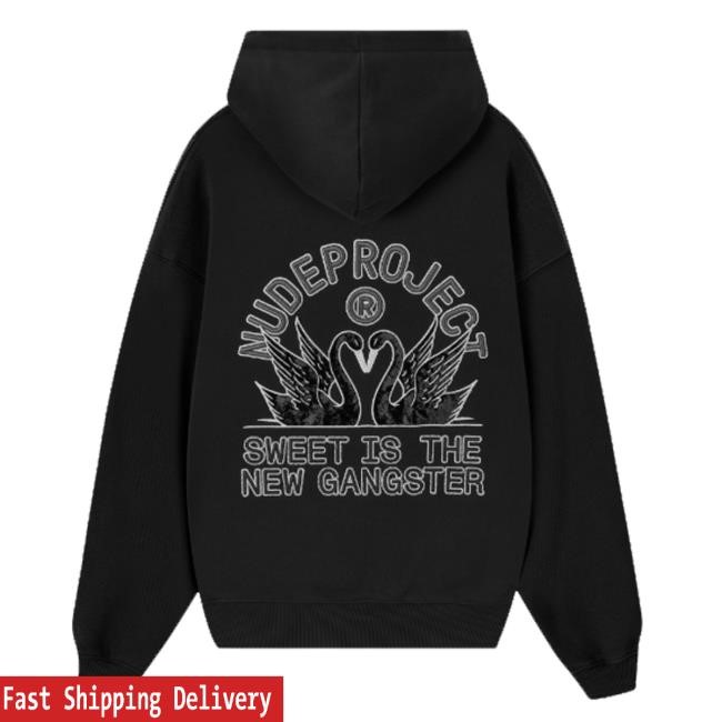 Official Nude-Project Merch Swans Hood Black Long Sleeve Shirt