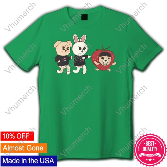 Leebit Puppym Skzoo Trying To Eat Strawberry Chuu Tee