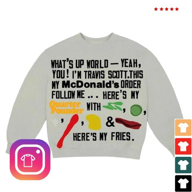 Official Thehyperoommy Merch Store Travis Scott Cactus Jack X Mcdonalds Tee Shirt