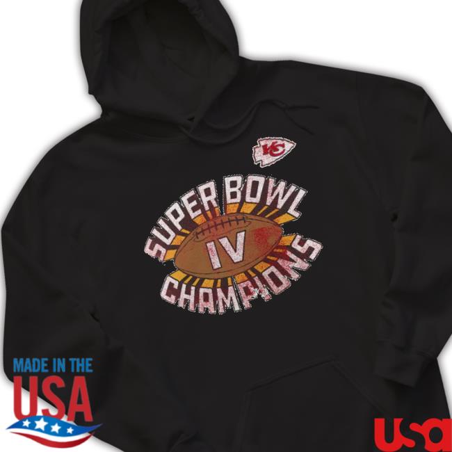 Original Kansas City Chiefs Super Bowl Iv Champions Hoodie Sweatshirt