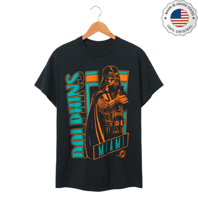 Official Junk Food Apparel Clothing Store Shop Junkfoodclothing Miami Dolphins and the legendary Darth Vader T Shirt