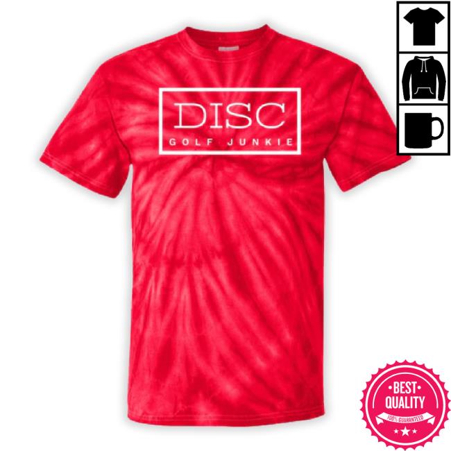 Official Red "Disc Golf Junkie" 100% Cotton Tie Dye T-Shirt